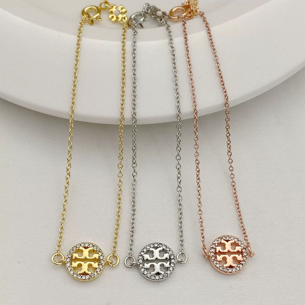 Tory Burch Round Full Diamond Letter Bracelet